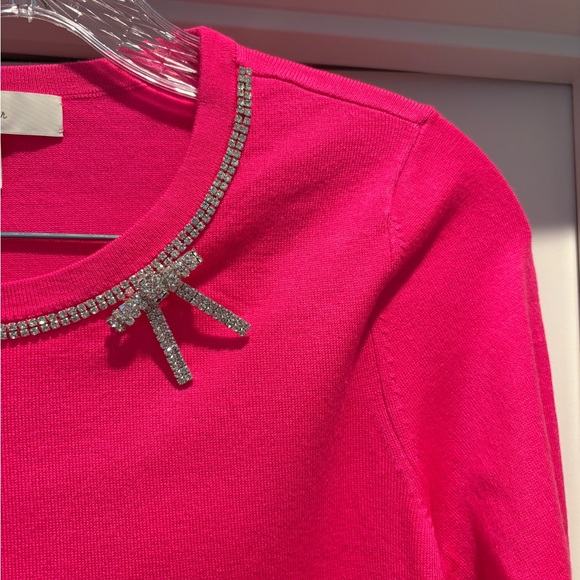 Lilly Pulitzer Pink Sweater with Embellished Neckline - Picture 3 of 6